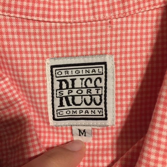 Vintage Russ Original Co. Top medium pink gingham collared sleeveless - Picture 6 of 7